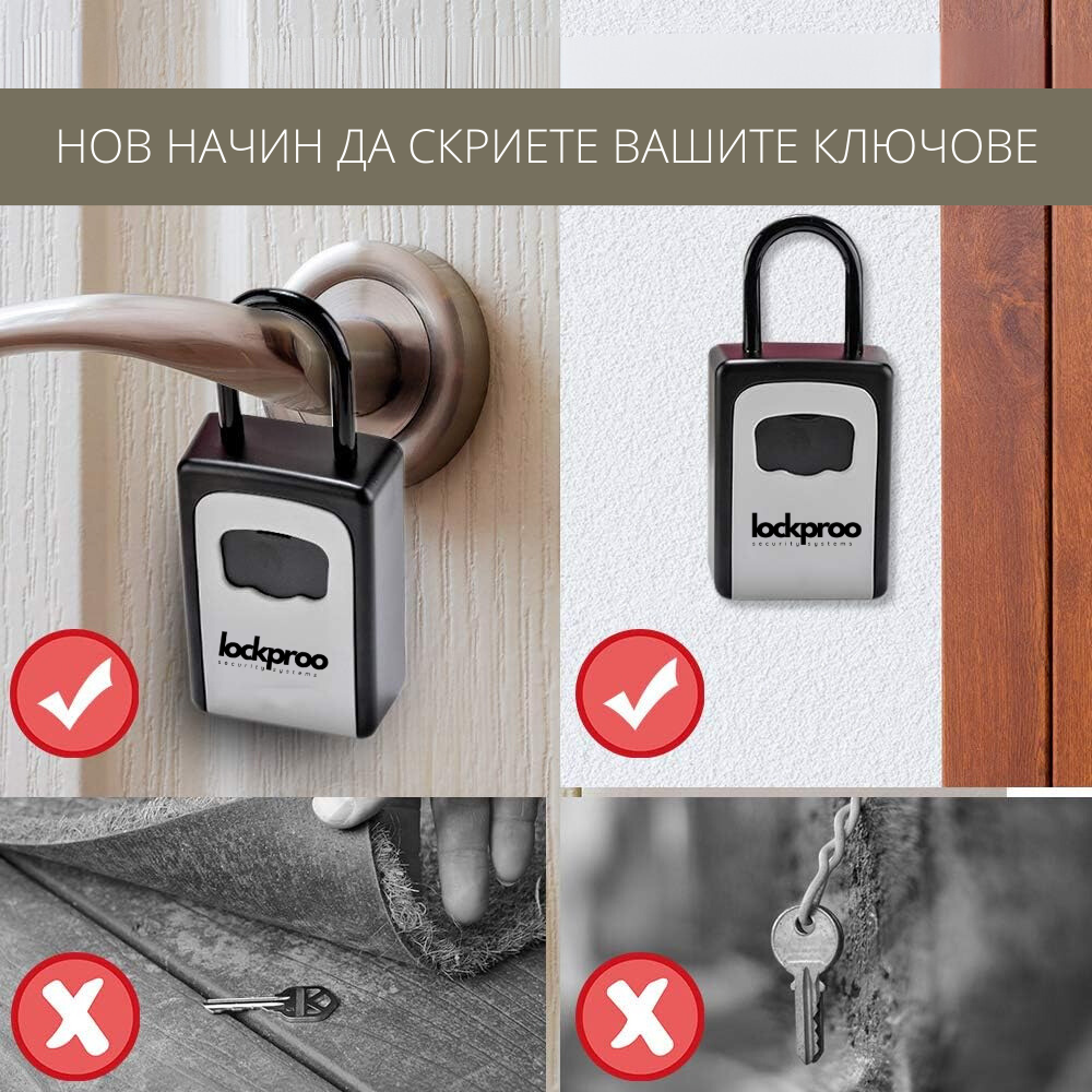 КАТИНАР Сейф Кутия за Ключове МЕТАЛНА с Код AirBnB Booking Lockbox